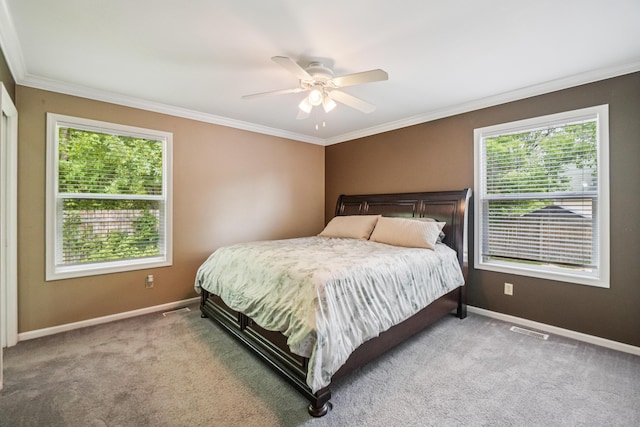 8280 Frederick St, Salem, MI 48175 - carpeted bedroom with crown molding and ceiling fan
