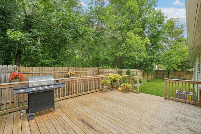 8280 Frederick St, Salem, MI 48175 - deck with a grill and a fenced backyard