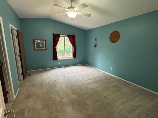 5689 Rothbury Ct, Ypsilanti, MI 48197 - unfurnished bedroom featuring carpet flooring, lofted ceiling, and a ceiling fan