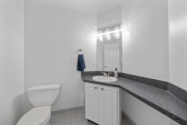 7624 Quail Ridge Dr, Dexter, MI 48130 - half bath with tile patterned flooring and vanity