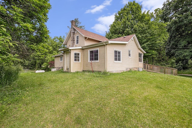 20821 J Dr N, Marshall, MI 49068 - rear view of property featuring a chimney and a lawn
