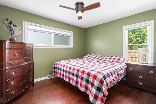 1198 Hawthorne Ave, Ypsilanti, MI 48198 - bedroom featuring dark wood-type flooring and ceiling fan