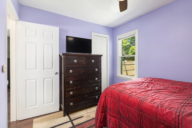 1198 Hawthorne Ave, Ypsilanti, MI 48198 - bedroom featuring wood finished floors and a ceiling fan