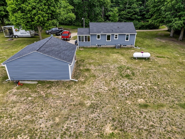 595 133rd Ave, Wayland, MI 49348 - aerial view of property and surrounding area with a heavily wooded area