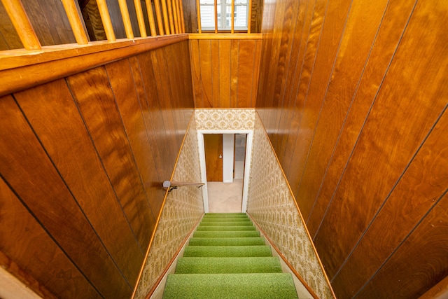 639 Cleveland, Lincoln Park, MI 48146 - stairway featuring wood walls
