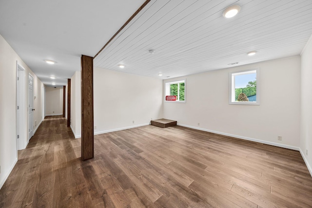 13060 Broadway Rd, Three Rivers, MI 49093 - below grade area with dark wood-style floors and recessed lighting