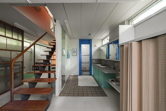 4075 N Delhi Rd, Ann Arbor, MI 48103 - stairs with tile patterned floors