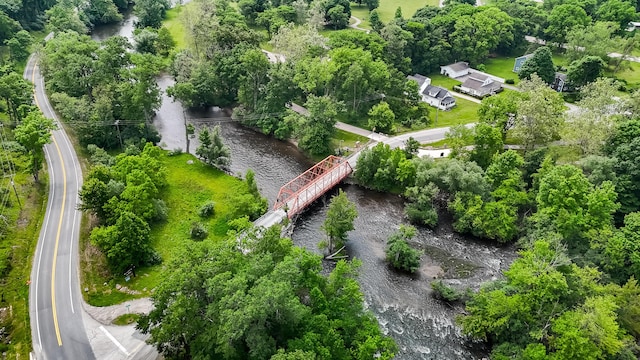 4075 N Delhi Rd, Ann Arbor, MI 48103 - aerial view of property's location featuring a large body of water and a tree filled landscape