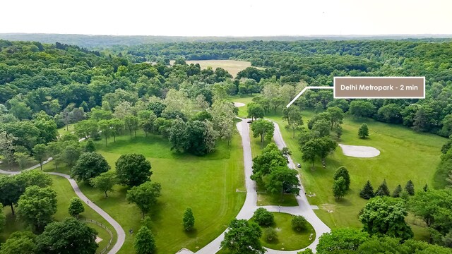 4075 N Delhi Rd, Ann Arbor, MI 48103 - aerial view of property's location with a forest and property boundaries highlighted