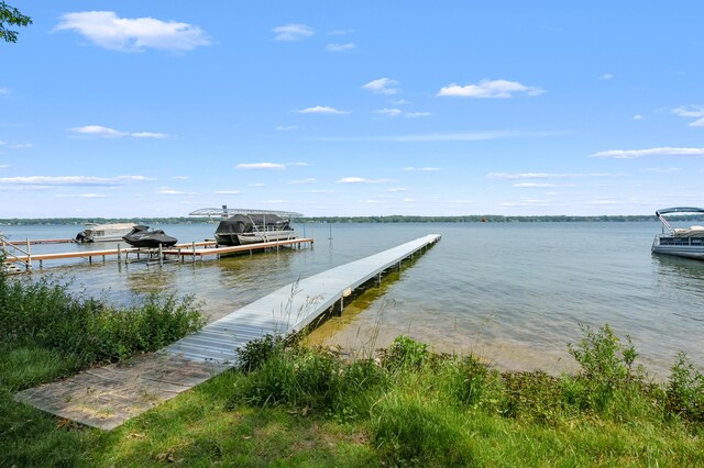 9715 Woodlawn Dr, Portage, MI 49002 - dock with boat lift and a water view