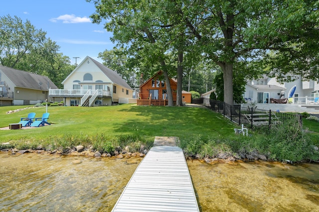 9715 Woodlawn Dr, Portage, MI 49002 - dock area featuring a deck with water view and stairway