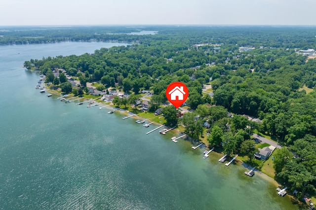 9715 Woodlawn Dr, Portage, MI 49002 - aerial view of property and surrounding area featuring a nearby body of water and a heavily wooded area