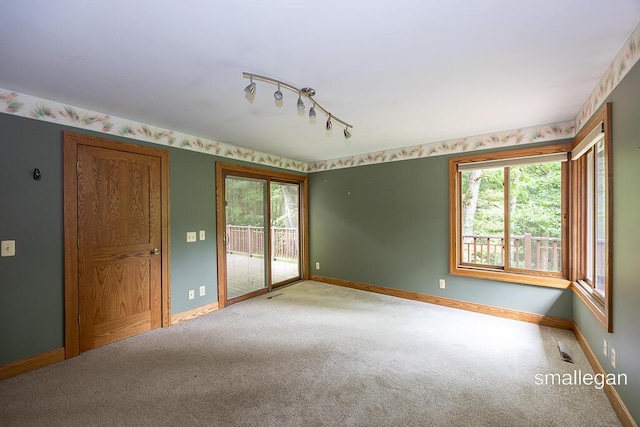 550 Greentree Ln NE, Ada, MI 49301 - empty room featuring carpet flooring, healthy amount of natural light, and track lighting