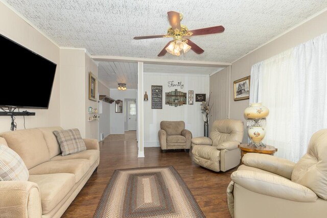 3155 24th Ave, Hudsonville, MI 49426 - living area featuring ornamental molding, ceiling fan, and wood finished floors