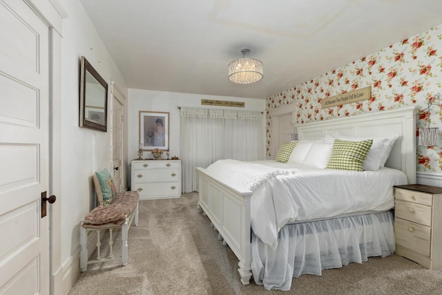 3155 24th Ave, Hudsonville, MI 49426 - bedroom with light colored carpet and wallpapered walls