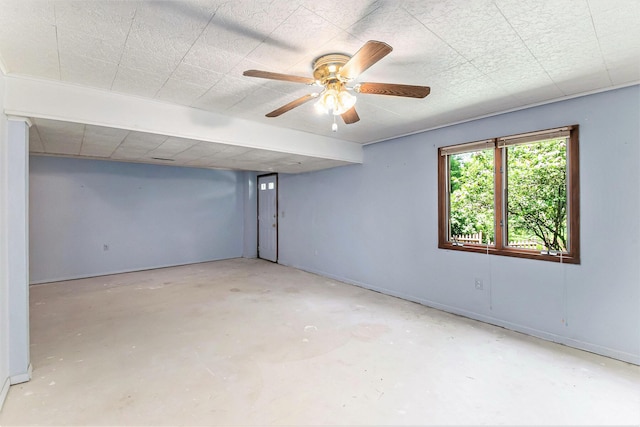 4104 Rurik Dr, Howell, MI 48843 - empty room featuring unfinished concrete flooring and ceiling fan