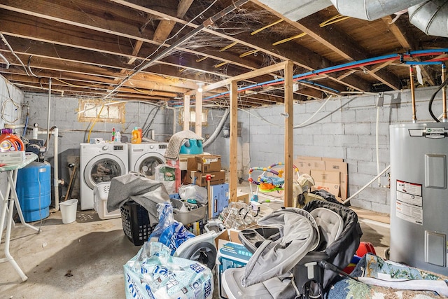 6710 28th Ave, Hudsonville, MI 49426 - unfinished below grade area with water heater, washing machine and dryer, and a water pressure tank