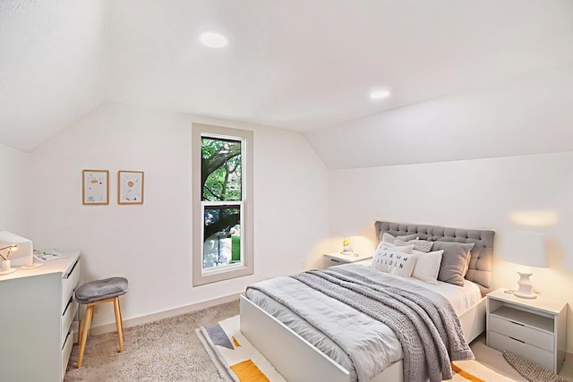 410 Warren Ave, Charlotte, MI 48813 - bedroom with lofted ceiling and recessed lighting