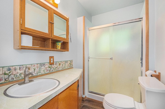 246 Ridgeway Rd, Jackson, MI 49202 - bathroom featuring a shower stall and vanity