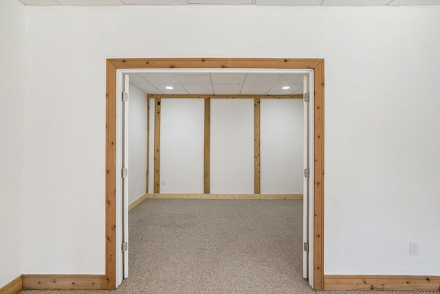 6483 N 144th Ave, Walkerville, MI 49459 - hall featuring a paneled ceiling, recessed lighting, and carpet