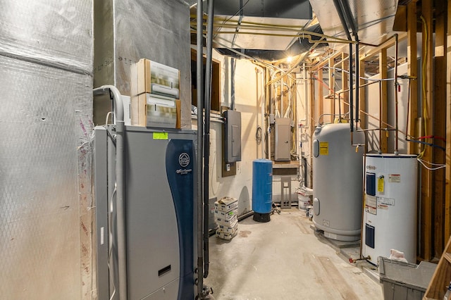 6483 N 144th Ave, Walkerville, MI 49459 - utility room with electric water heater and electric panel