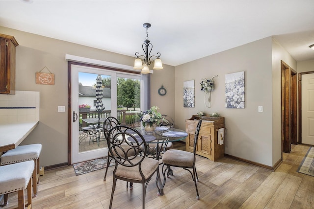1863 Sunvale Dr SW, Wyoming, MI 49519 - dining room featuring light wood finished floors and a chandelier