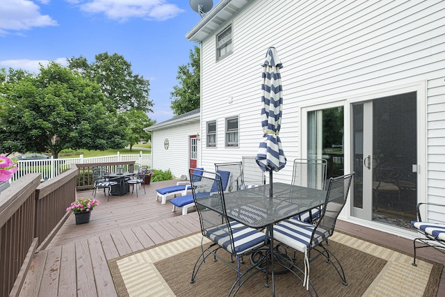 1863 Sunvale Dr SW, Wyoming, MI 49519 - wooden deck with outdoor dining area