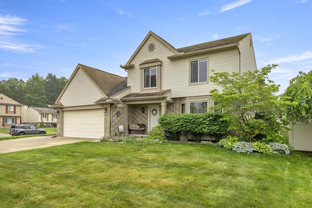 24663 Balsam Ct, Flat Rock, MI 48134 - view of front facade featuring driveway, an attached garage, a front yard, and roof with shingles
