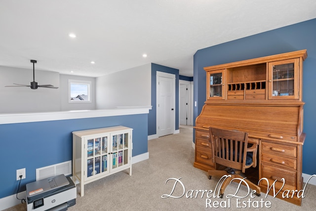 3940 Egypt Valley Ave NE, Ada, MI 49301 - office with carpet, recessed lighting, and a ceiling fan