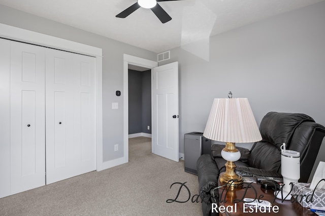 3940 Egypt Valley Ave NE, Ada, MI 49301 - living area featuring ceiling fan and light colored carpet