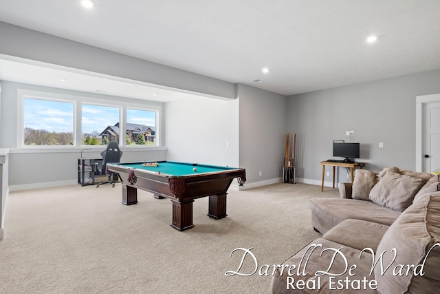 3940 Egypt Valley Ave NE, Ada, MI 49301 - recreation room featuring billiards, recessed lighting, and carpet floors