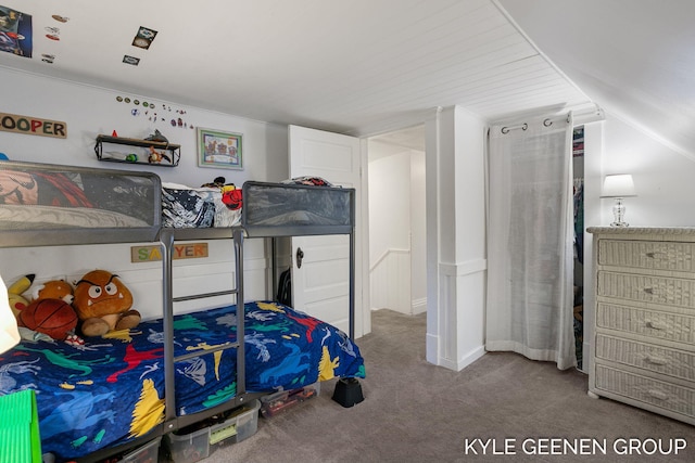 15405 Barry St, West Olive, MI 49460 - carpeted bedroom with lofted ceiling