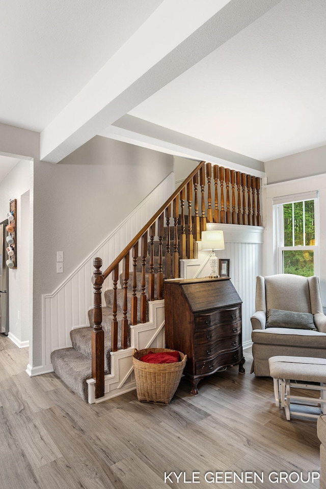 15405 Barry St, West Olive, MI 49460 - staircase featuring wood finished floors