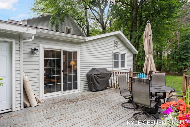 15405 Barry St, West Olive, MI 49460 - deck with area for grilling and outdoor dining area