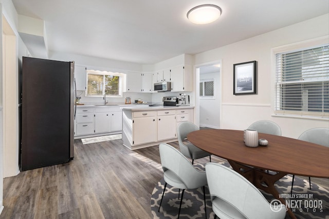 922 Marion Ave, Big Rapids, MI 49307 - dining area with dark wood finished floors