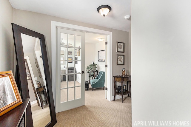 740 Van Raalte Ave, Holland, MI 49423 - hall featuring carpet flooring and french doors