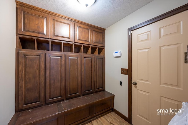 3192 W Sisson Rd, Freeport, MI 49325 - mudroom featuring light wood-style flooring and a textured ceiling