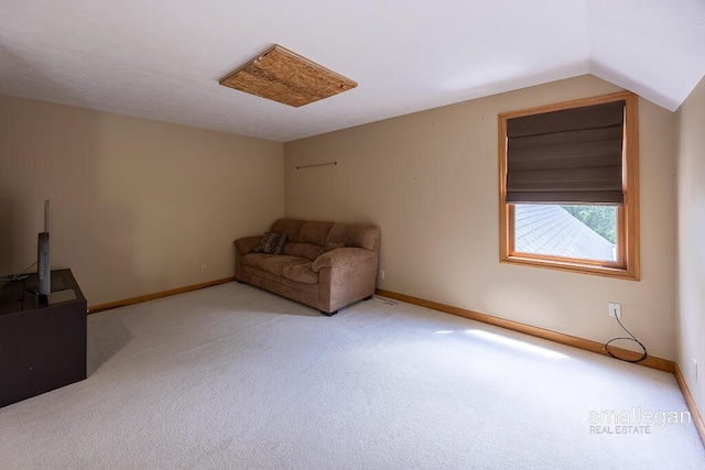 3192 W Sisson Rd, Freeport, MI 49325 - unfurnished room featuring carpet flooring and lofted ceiling