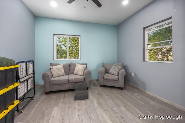 4555 Charles St, Palo, MI 48870 - living area with ceiling fan, light wood-style flooring, healthy amount of natural light, and recessed lighting