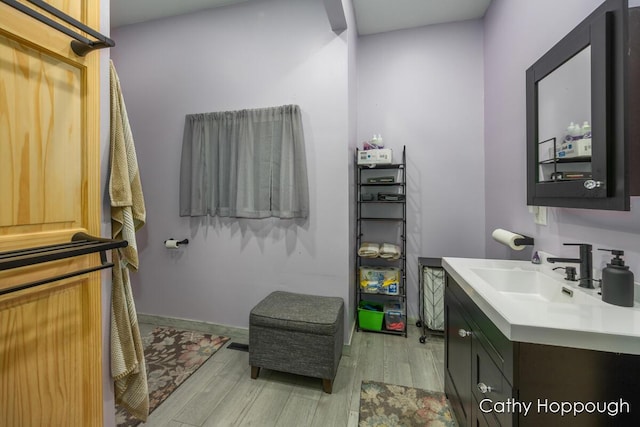 4555 Charles St, Palo, MI 48870 - bathroom with vanity and wood finished floors
