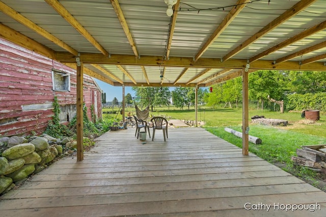 4555 Charles St, Palo, MI 48870 - wooden terrace with a yard