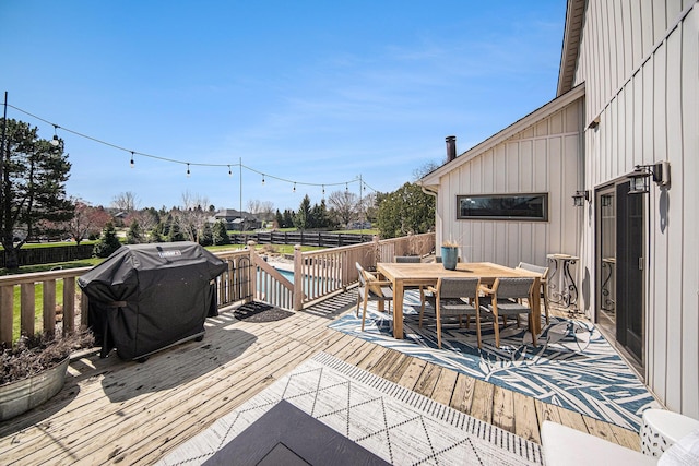 3189 Textile Rd, Saline, MI 48176 - wooden deck featuring outdoor dining area and grilling area