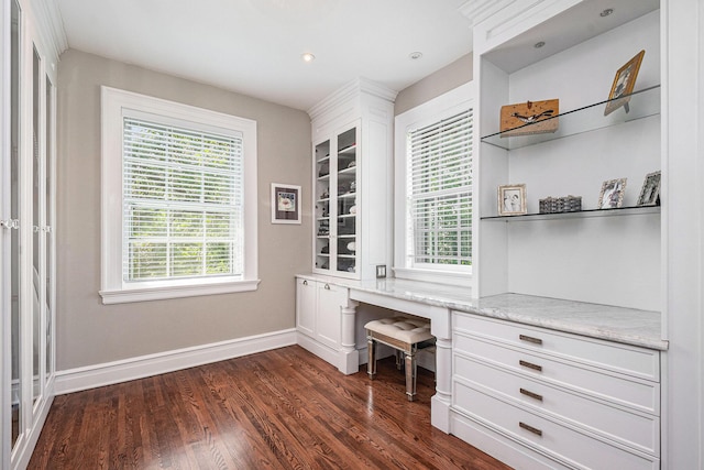 60 Lafayette Ave NE, Grand Rapids, MI 49503 - office with built in desk, healthy amount of natural light, dark wood-type flooring, and recessed lighting