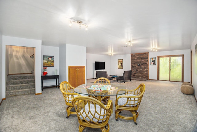2766 48th Ave, Zeeland, MI 49464 - dining area with carpet flooring and stairway