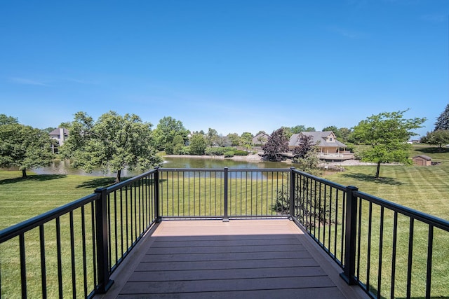 3350 Breckland Ct, Ann Arbor, MI 48108 - deck featuring a water view and a yard
