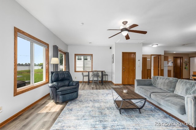 4278 W Joy Rd, Shelbyville, MI 49344 - living area with ceiling fan and wood finished floors