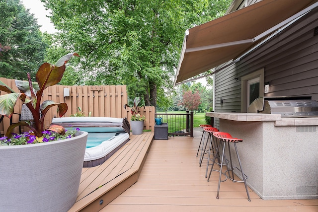 3185 Shadberry Ct, Saline, MI 48176 - deck with a covered hot tub