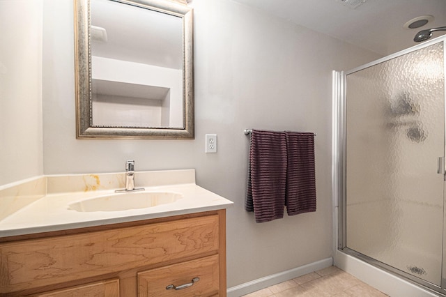 1775 Franklin Ct S, Ann Arbor, MI 48103 - full bathroom with vanity, a stall shower, and tile patterned floors