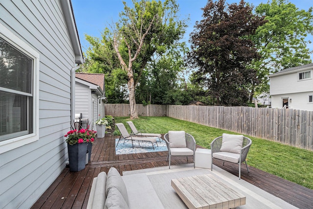 1775 Franklin Ct S, Ann Arbor, MI 48103 - deck featuring a fenced backyard and an outdoor living space