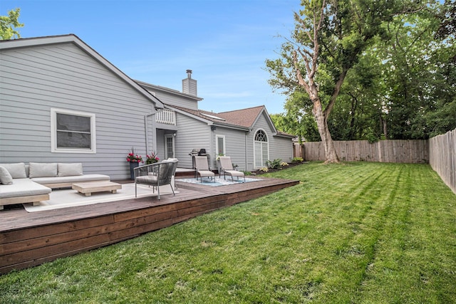 1775 Franklin Ct S, Ann Arbor, MI 48103 - fenced backyard with an outdoor living space and a deck